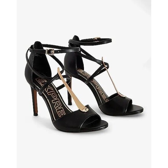 Brian Atwood X Express Gold Bar Wrap Around Heeled Sandals Women’s 8 #713 - Picture 12 of 12